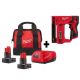 Milwaukee M12 12-Volt Lithium-Ion Cordless 3/8 in. Crown Stapler Kit W/ Two 4.0 Ah Batteries, charger & tool bag