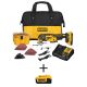 DEWALT 20V MAX XR Cordless Brushless 3-Speed Oscillating Multi Tool, (1) 20V 2.0Ah Battery, and (1) 4.0Ah Battery