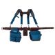 BUCKET BOSS 2-Bag Hybrid Suspension Rig Work Tool Belt with Suspenders in Blue