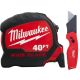 Milwaukee 40 ft. x 1.3 in. Wide Blade Tape Measure with 17 ft. Reach and FASTBACK Compact Folding Utility Knife
