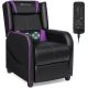 Costway Purple PU Adjustable Backrest Massage Chair
