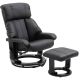 HOMCOM Black Massage Recliner Chair with Cushioned Ottoman Footrest PU Leather Reclining Swivel Chair