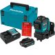 Makita 12V max CXT Lithium-Ion Cordless Self-Leveling 360-Degree 3-Plane Red Laser Level Kit (2.0Ah)