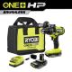 RYOBI ONE+ HP 18V Brushless Cordless 1/2 in. Hammer Drill Kit with (2) 2.0 Ah Batteries, Charger, and Bag