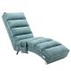Unbranded Teal Modern Casual Linen Massage Recliner Chaise Lounge With 8-Vibrating Massage Points