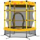 Unbranded 55 in. Yellow Trampoline with Safety Enclosure Net, Outdoor Indoor Trampoline for Kids with Water Sprinkler