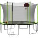 ouoteto 12 ft. Green Outdoor Round Trampoline with Safety Enclosure Basketball Hoop and Ladder