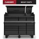 Husky Heavy-Duty 72 in. x 23 in. D 24-Drawer Matte Black Mobile Workbench with Top Chest