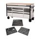 Husky 61 in. W x 23 in D Heavy Duty 15-Drawer Mobile Workbench with Mechanics Tool Set (290-Piece) in EVA in Matte White