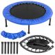 JOYIN 38 in. Round Black and Blue 4-Way Foldable Mini Trampoline, Trampoline Indoor Outdoor Recreational Trampoline for Adults