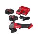 Milwaukee M18 FUEL 18-Volt Lithium-Ion Brushless Cordless 4-1/2 in./5 in. Grinder w/Paddle Switch w/(2) 5.0Ah Batteries & Charger