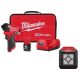 Milwaukee M12 FUEL 12-Volt Lithium-Ion Brushless Cordless 1/4 in. Hex Impact Driver Kit w/Rover LED Flood Light