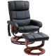 HOMCOM Black PU Leather 10-Vibration Points and 5-Massage Mode Electric Reclining Massage Chair with Ottoman