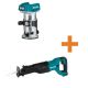 Makita 18V LXT Lithium-Ion Brushless Variable Speed Compact Router with Built-In LED Light with 18V LXT Reciprocating Saw
