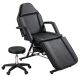 Siavonce Black Adjustable Massage Leather Chair Esthetician Bed with Hydraulic Stool, Multi-Purpose 3-Section Facial Bed Table