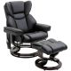 HOMCOM Black Faux Leather Massage Recliner and Ottoman with 10 Vibration Points, Adjustable Backrest, and Remote Control