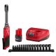Milwaukee M12 FUEL INSIDER 12V Lithium-Ion Brushless Cordless 1/4 in. - 3/8 in. Extended Reach Box Ratchet Kit w/ Battery, Charger