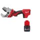 Milwaukee M12 12V Lithium-Ion Cordless PVC Pipe Shear & M12 High Output 2.5 Ah Battery