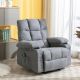 IDEAGLE Gray Velet Massage Chair Recliner Heating sofa with USB and side pocket with 2-Cup Holders