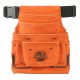 Graintex 10-Pocket Nail and Tool Pouch with Belt Orange Suede Leather w/2 Hammer Holders