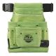 Graintex 10-Pocket Nail and Tool Pouch with Belt Lime Green Suede Leather w/Hammer Holder and Measuring Tape Clip