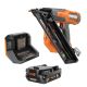 RIDGID 18V Brushless Cordless 15-Gauge Angled Finish Nailer Kit with 2.0Ah MAX Output Battery and Charger