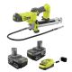 RYOBI ONE+ 18V Lithium-Ion 4.0 Ah Compact Battery (2-Pack) and Charger Kit with Cordless Grease Gun
