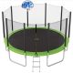 maocao hoom 15 ft. Outdoor Round Large Trampoline with Safety Enclosure Net, Basketball Hoop and Ladder in Green