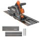 RIDGID 18V Brushless Cordless Track Saw (Tool Only) with (4) 27.5 in. Tracks and (1) Track Saw Clamp