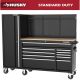 Husky Modular Tool Storage 72 in. W Standard Duty Black Mobile Workbench Cabinet with Pegboard and 20 in. Side Locker