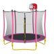 Sudzendf 5.5 ft. Outdoor and Indoor Mini Toddler Trampoline with Enclosure, Basketball Hoop and Ball