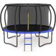 Sudzendf 14 ft. Black and Blue Outdoor Big Trampoline with Inner Safety Enclosure Net, Ladder, PVC Spring Cover Padding