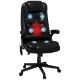 HOMCOM Black Linen Massage Chair with Reclining Backrest