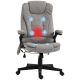 HOMCOM Gray Linen Massage Chair with Reclining Backrest