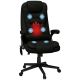 HOMCOM Black Fabric Massage Chair with Reclining Backrest