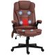 HOMCOM Red Linen Massage Chair with Reclining Backrest