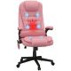 HOMCOM Pink Plastic Massage Chair with Armrest and Remote