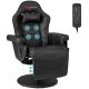 Costway Massage Gaming Recliner Black Height Adjustable Racing Swivel Chair with Cup Holder