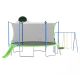 TIRAMISUBEST T-Adventurer 14 ft. Trampoline with Slide and Swing with Basketball Hoop and Ladder