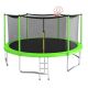 TIRAMISUBEST T-Adventurer 14 ft. Trampoline for Kids with Safety Enclosure Net, Basketball Hoop and Ladder, Easy Assembly