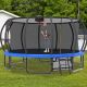 SUNRINX 15 ft. Blue Round Outdoor Trampoline with Safety Enclosure and Basketball Hoop