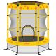 SUNRINX 4.58 ft. Yellow Kids Trampoline with Safety Enclosure Net