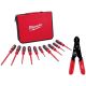 Milwaukee 1000V Insulated Screwdriver Set with Case with 12-24 AWG Adjustable Compact Wire Stripper and Cutter (11-Piece)
