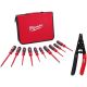 Milwaukee 1000-Volt Insulated Screwdriver Set with Case with 20-32 AWG Low Voltage Dipped Grip Wire Stripper and Cutter (11-Piece)