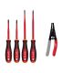 Milwaukee 1000V Insulated Slim Tip Screwdriver Set with 12-16 AWG NM Dipped Grip Wire Stripper and Cutter (5-Piece)