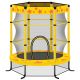 Zeus & Ruta 4.5 ft. 100 lbs. Weight Capacity Outdoor Backyards Trampolines with Safety Enclosure Net in Yellow