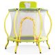 Zeus & Ruta 4 ft.Trampoline for Kids Mini Toddler Trampoline with Enclosure, Basketball Hoop and Ball Included in Light Yellow