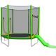 Zeus & Ruta 7 ft.Trampoline for Kids with Safety Enclosure Net,Slide and Ladder Round Outdoor Recreational Trampoline in Green