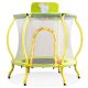 Unbranded 4FT. Light Yellow Indoor Mini Toddler Trampoline with Enclosure, Basketball Hoop and Ball Included