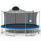 Miscool Anky 16 ft. Blue Metal Trampolines with Basketball Hoop, Ladder and Safety Enclosure Net